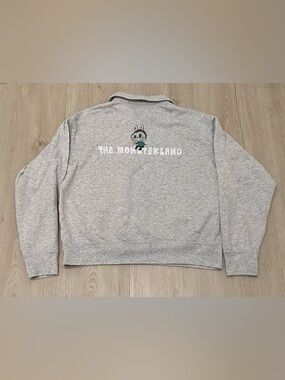 Uniqlo UT Kasing Lung Labubu The Monsters Half Zip Sweatshirt Womens L Gray